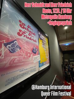 Heute nachmittag läuft Herr Schmidt und Herr Friedrich beim @queer.film.hamburg 🥳🏳️‍🌈 15 Uhr im @metropoliskino_hamburg  im Retro-Format 35 mm 😊📽️

#loekenfranke #schmidtundfriedrich  #arthouse #documentary #kino #sundance #gayfilm #queer  @filmedienrw @queer.film.hamburg @metropoliskino_hamburg