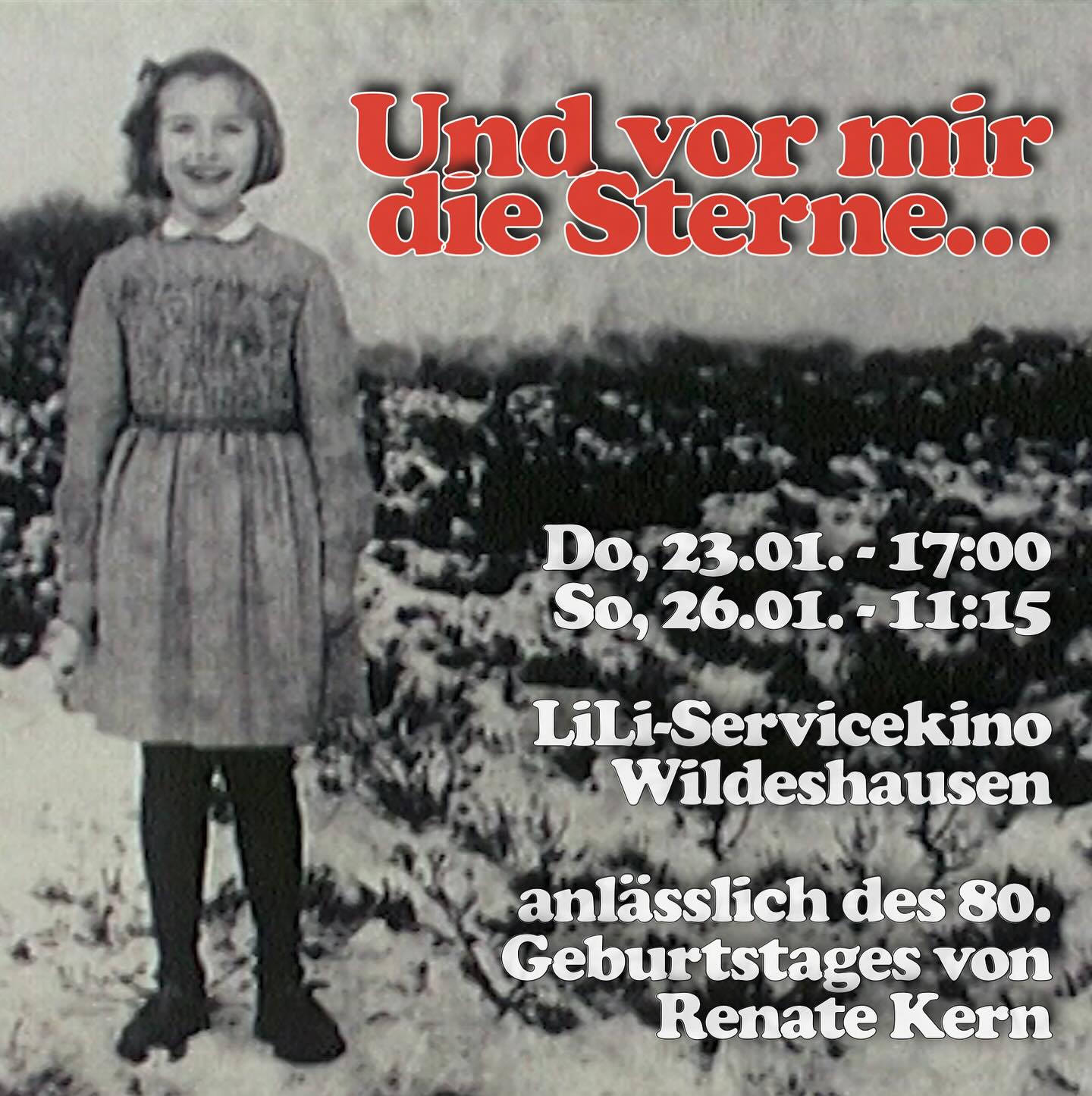 Am 23. Januar 2025 wäre Renate Kern 80 Jahre alt geworden. Zu diesem Anlass zeigte das LiLi Servicekino in Wildehausen an zwei Terminen unseren Film „Und vor mir die Sterne“ - im Original auf 35mm 🎞️📽️
➡️ Donnerstag, 23.01.25 / 17:00
➡️ Sonntag, 26.01.25 / 11:15
📍Lili Servicekino Wildeshausen
#loekenfranke #documentary #renatekern #wildeshausen #schlager #loeken #franke #arthouse #doku #musikgeschichte #undvormirdiesterne #screening #niedersachsen