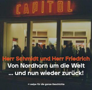 Nach über 20 Jahren kehrt „Herr Schmidt und Herr Friedrich“ zurück ins @capitolnordhorn - dort wo damals alles angefangen hatte. Am 12.09. (mit Filmgespräch und Anwesenheit der Regisseure) und am 14.09. im Filmclub. Wir freuen uns sehr und erzählen gerne nochmal den Weg des Films: Von Nordhorn in die ganze Welt - … und nun wieder zurück! 🌎🎞️📽️

#loekenfranke #schmidtundfriedrich #nordhorn #capitol #arthouse #documentary #kino #sundance #gayfilm #queer @capitolnordhorn @gn_online @filmedienrw